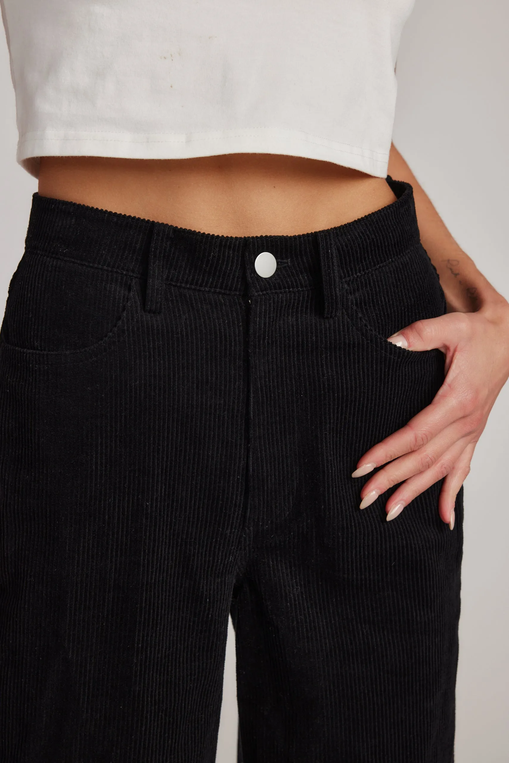 Clarence Black Corduroy Pants