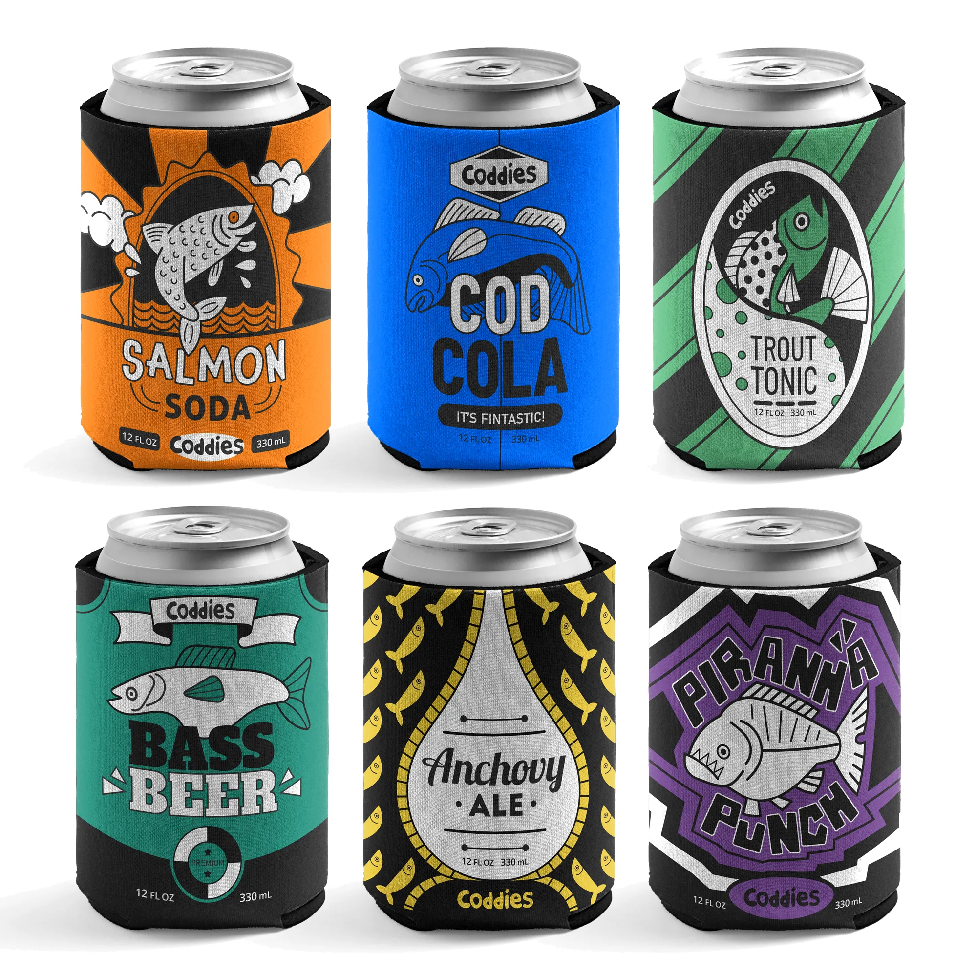 Coddies Fish Beer Can Coolers (6 PK)