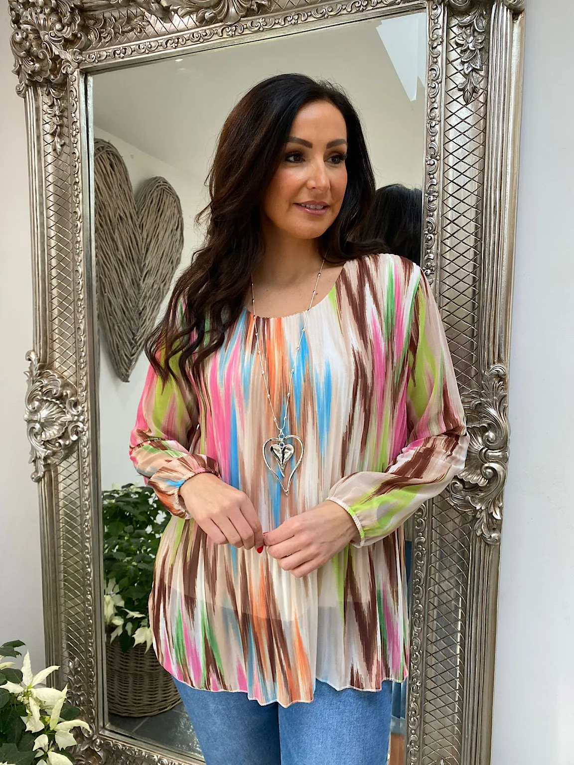 Colourful Pleated Blouse Tanya