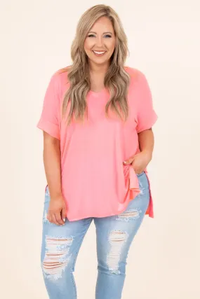 Comfy Travels Top, Bright Pink