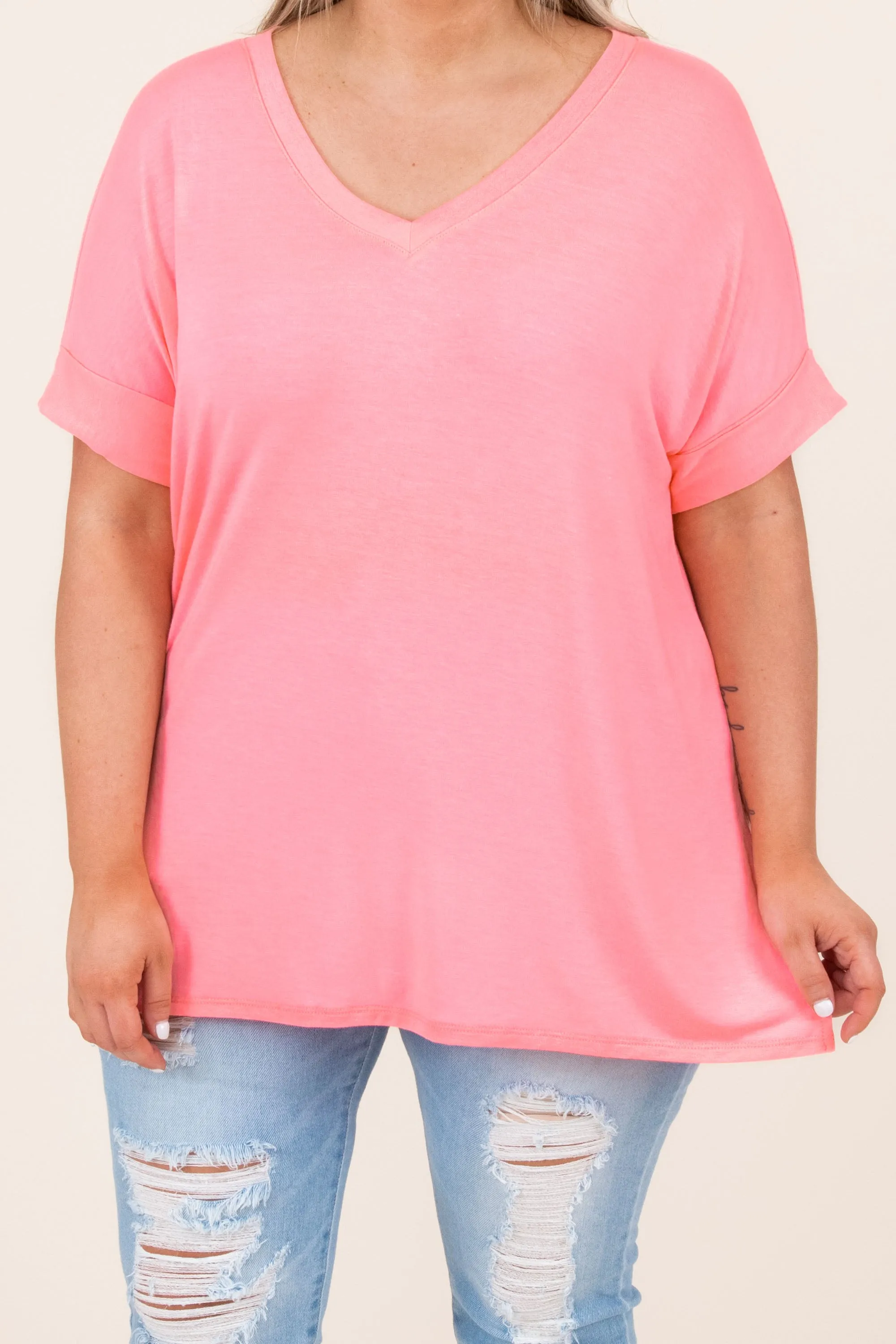 Comfy Travels Top, Bright Pink