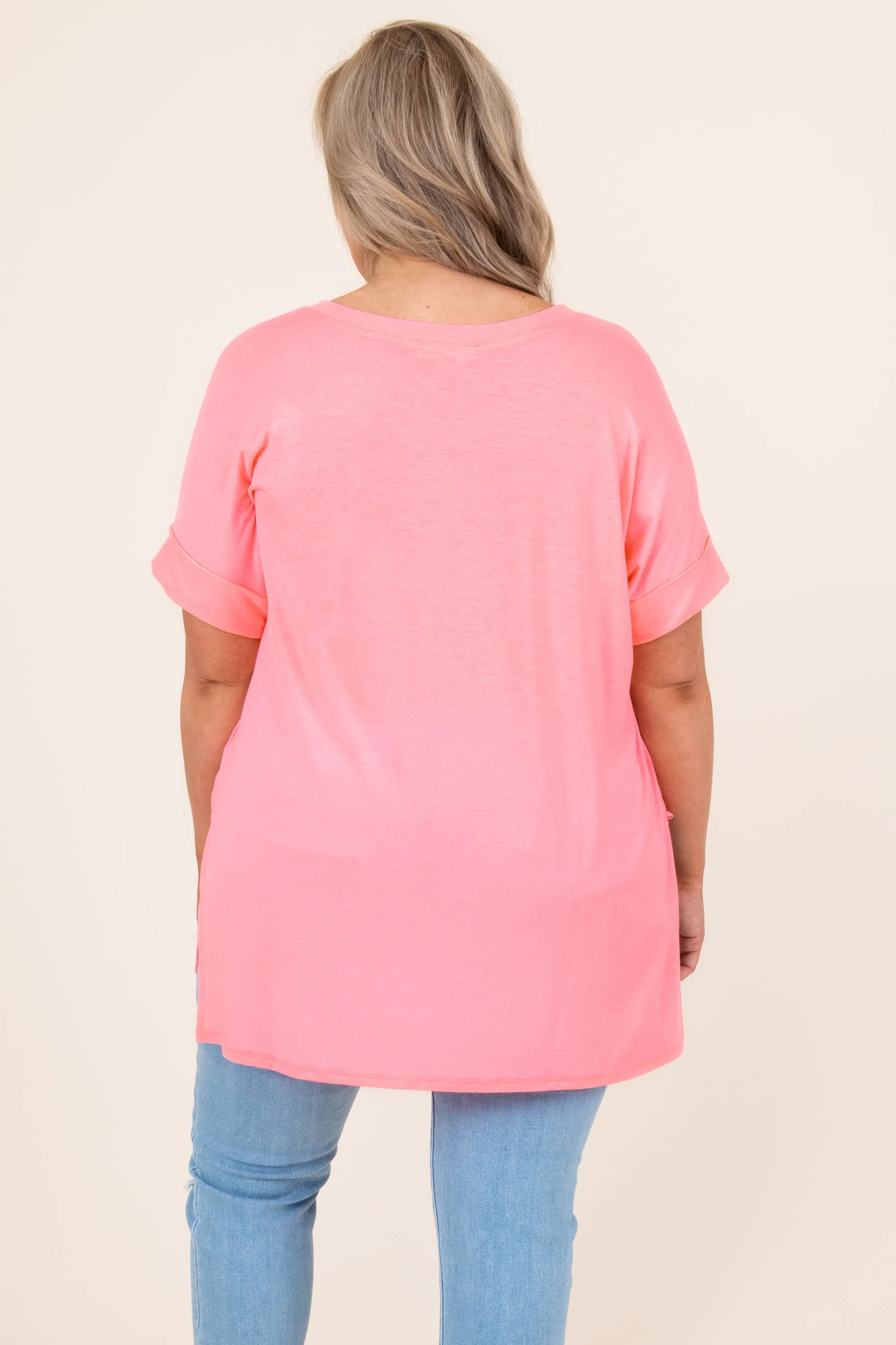 Comfy Travels Top, Bright Pink