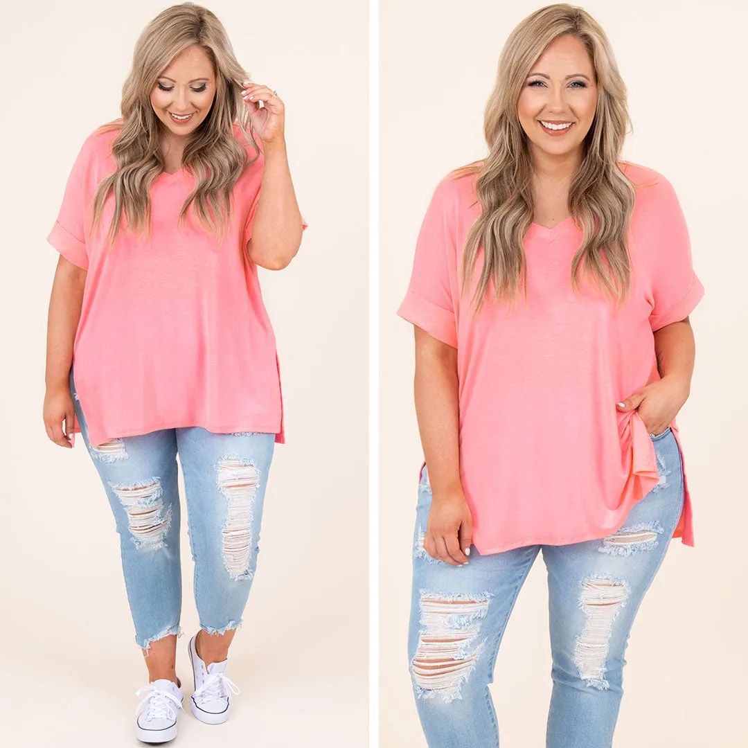 Comfy Travels Top, Bright Pink