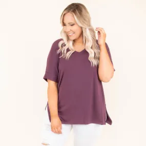 Comfy Travels Top, Eggplant