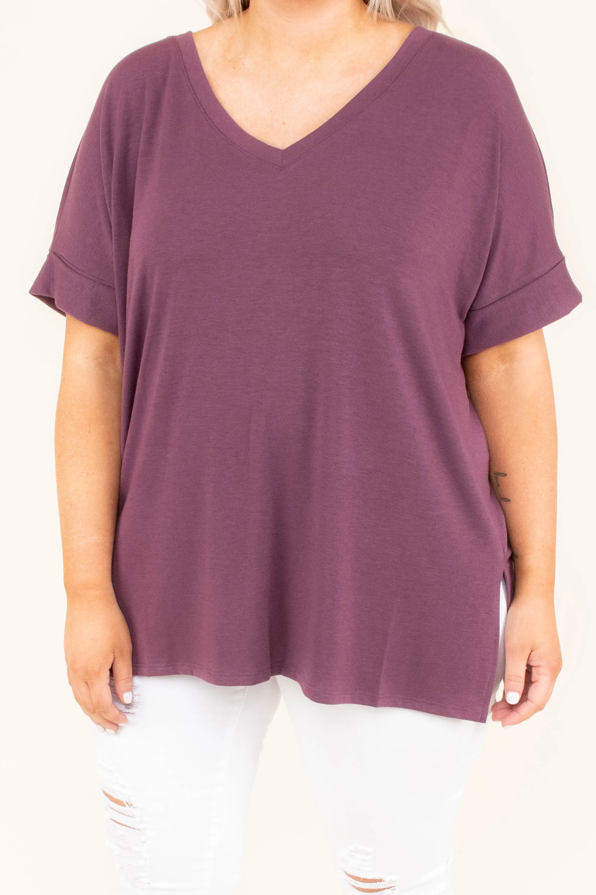 Comfy Travels Top, Eggplant