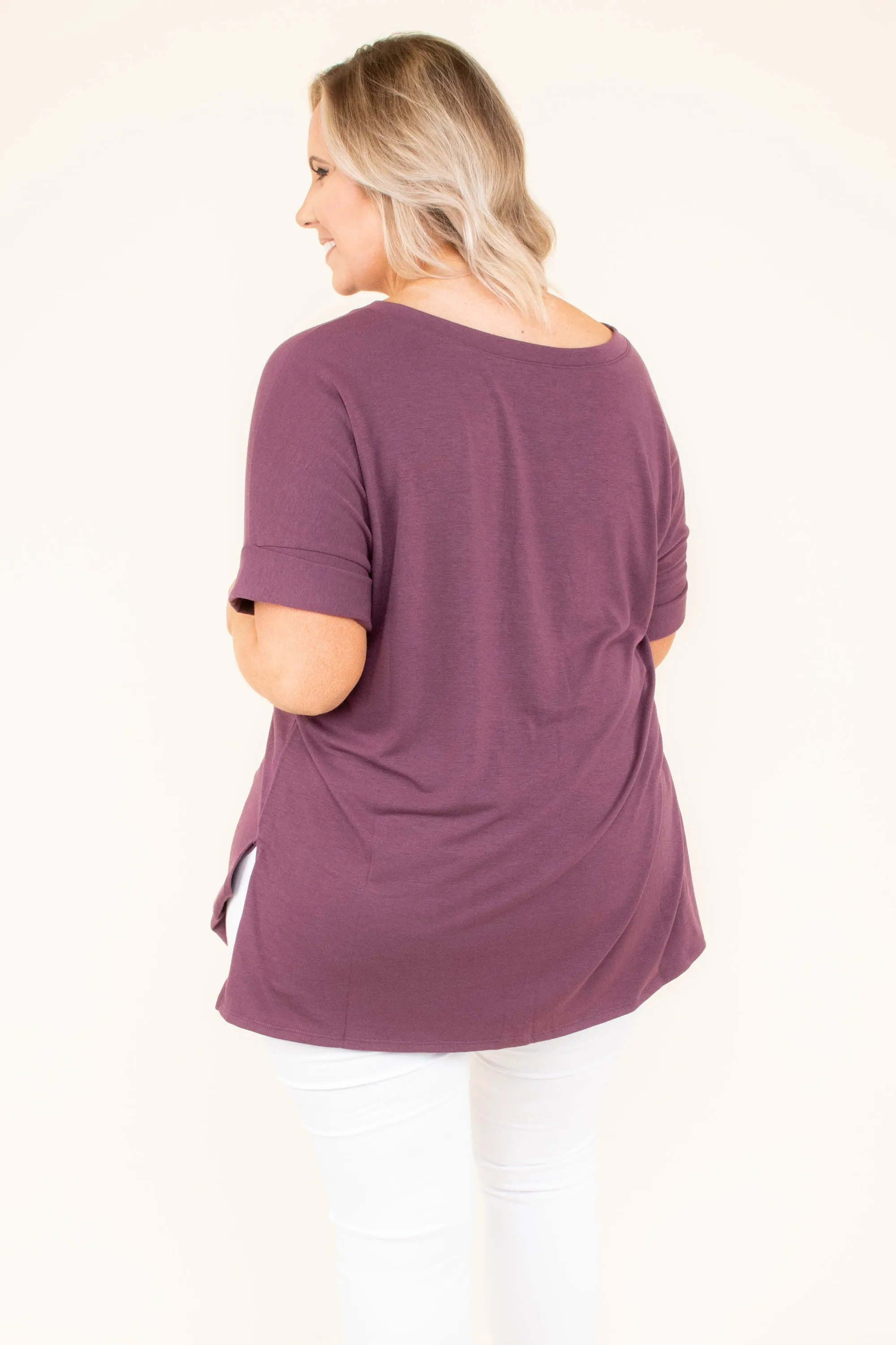 Comfy Travels Top, Eggplant