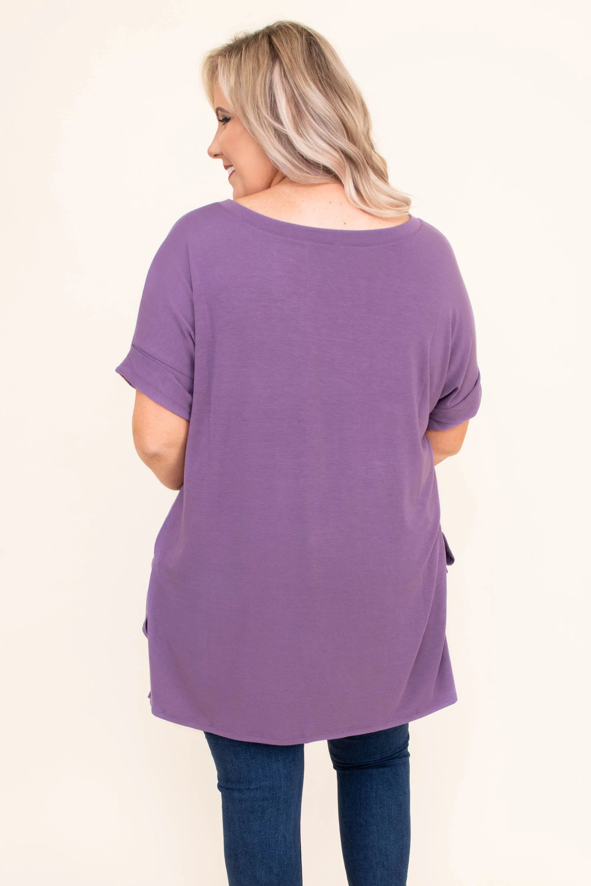 Comfy Travels Top, Lilac Grey