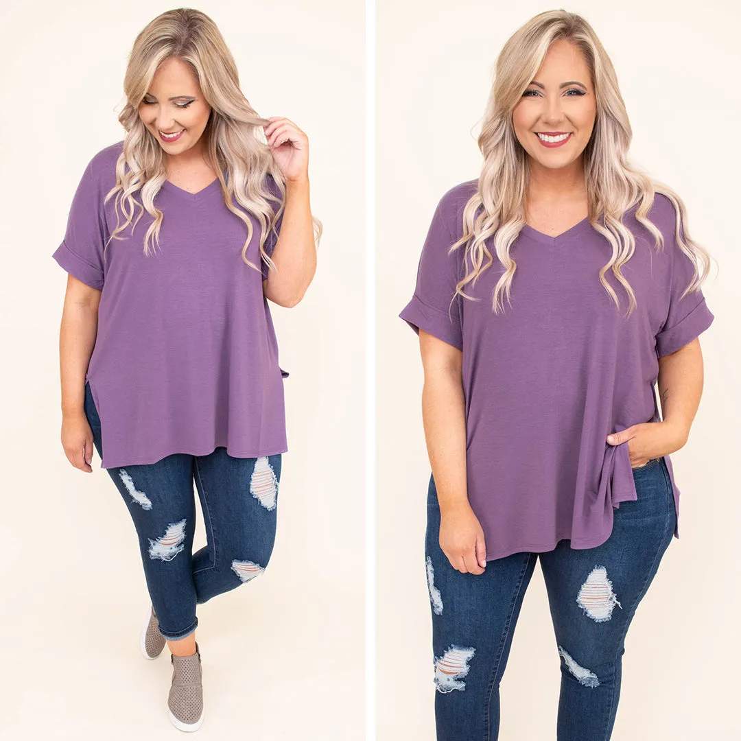 Comfy Travels Top, Lilac Grey