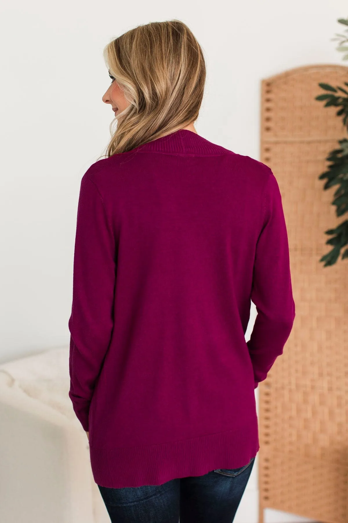 Days Long Gone Knit Cardigan- Magenta