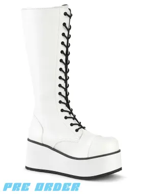 DEMONIA TRASHVILLE-502 - WHITE VEGAN LEATHER  PRE ORDER 