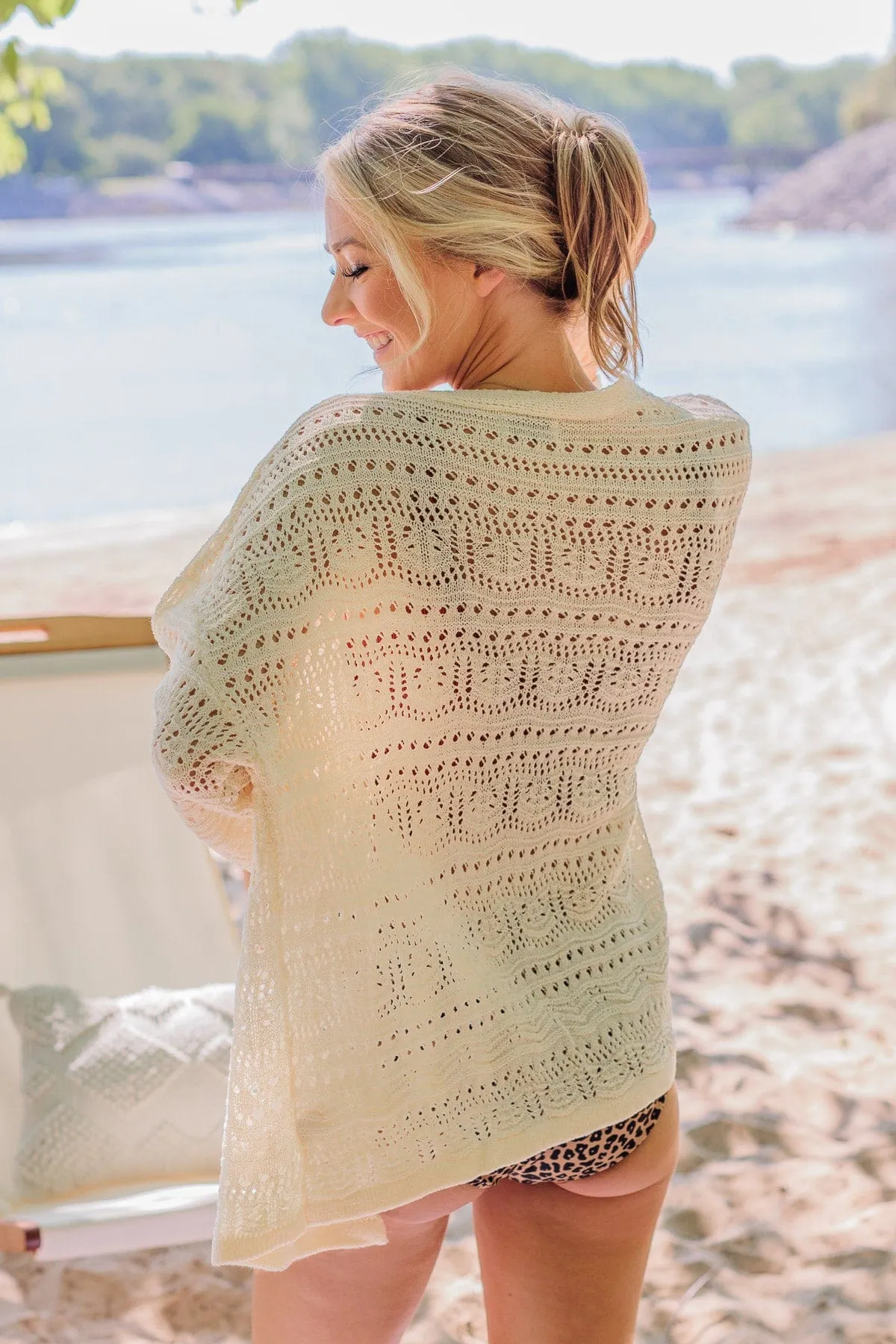 Depths Of Kindness Knit Cardigan- Cream