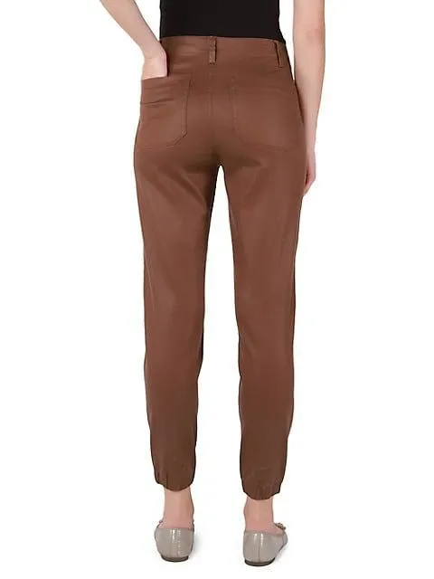 Dex Cropped Jogger In Coated Brown