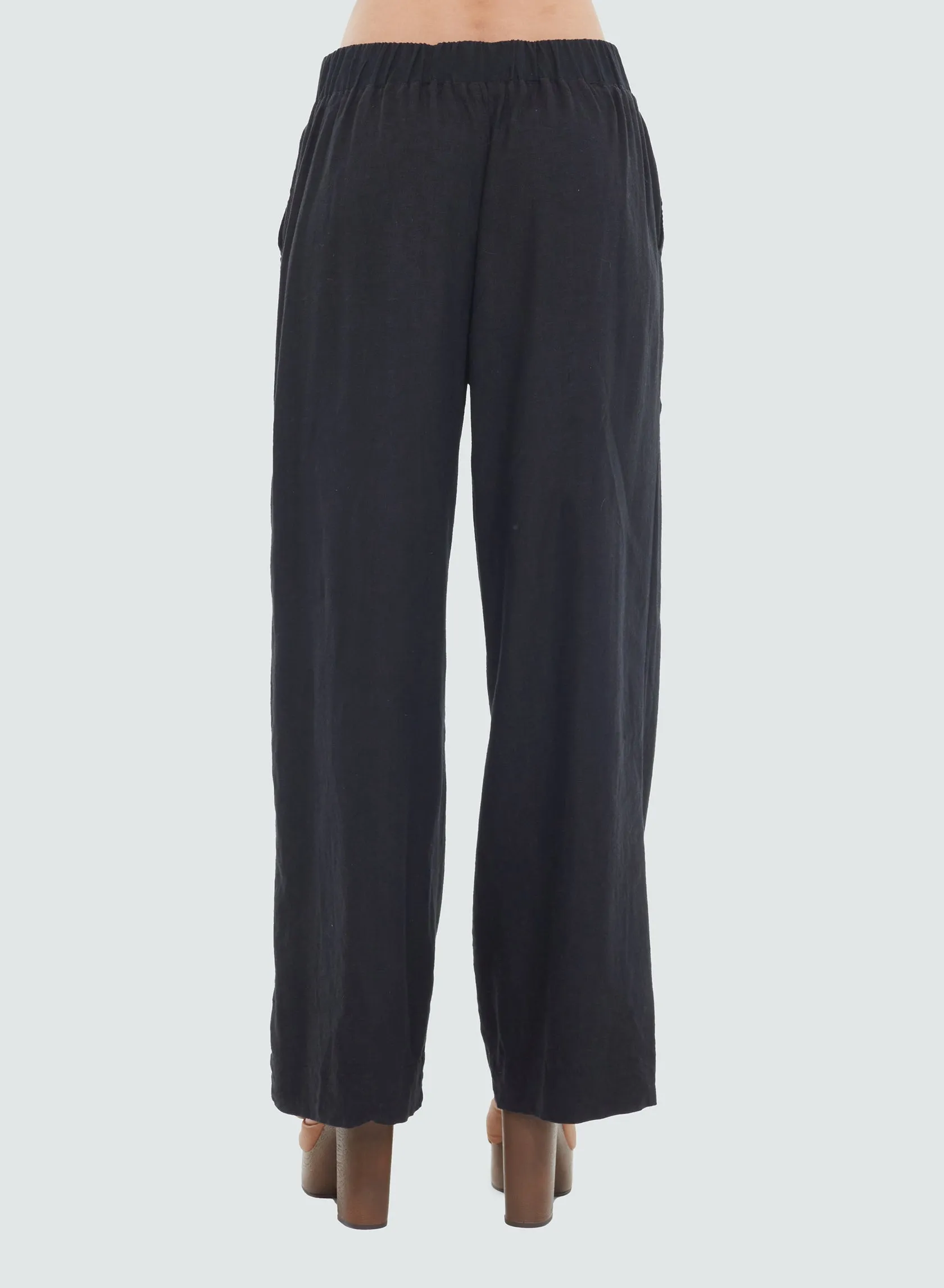 Dex Plus Elastic Wide Leg Pant In Black