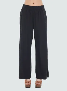 Dex Plus Elastic Wide Leg Pant In Black