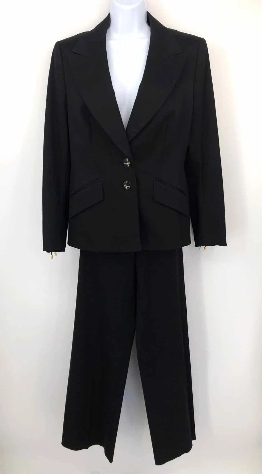 ESCADA Black White Trim Size SMALL (S) Animal Print Trim Pants Suit