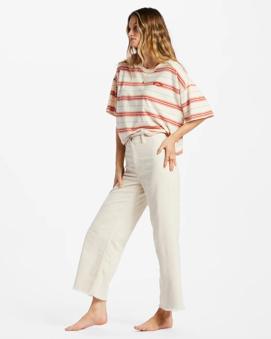 Free Fall Wide-Leg Corduroy Pants - Antique White