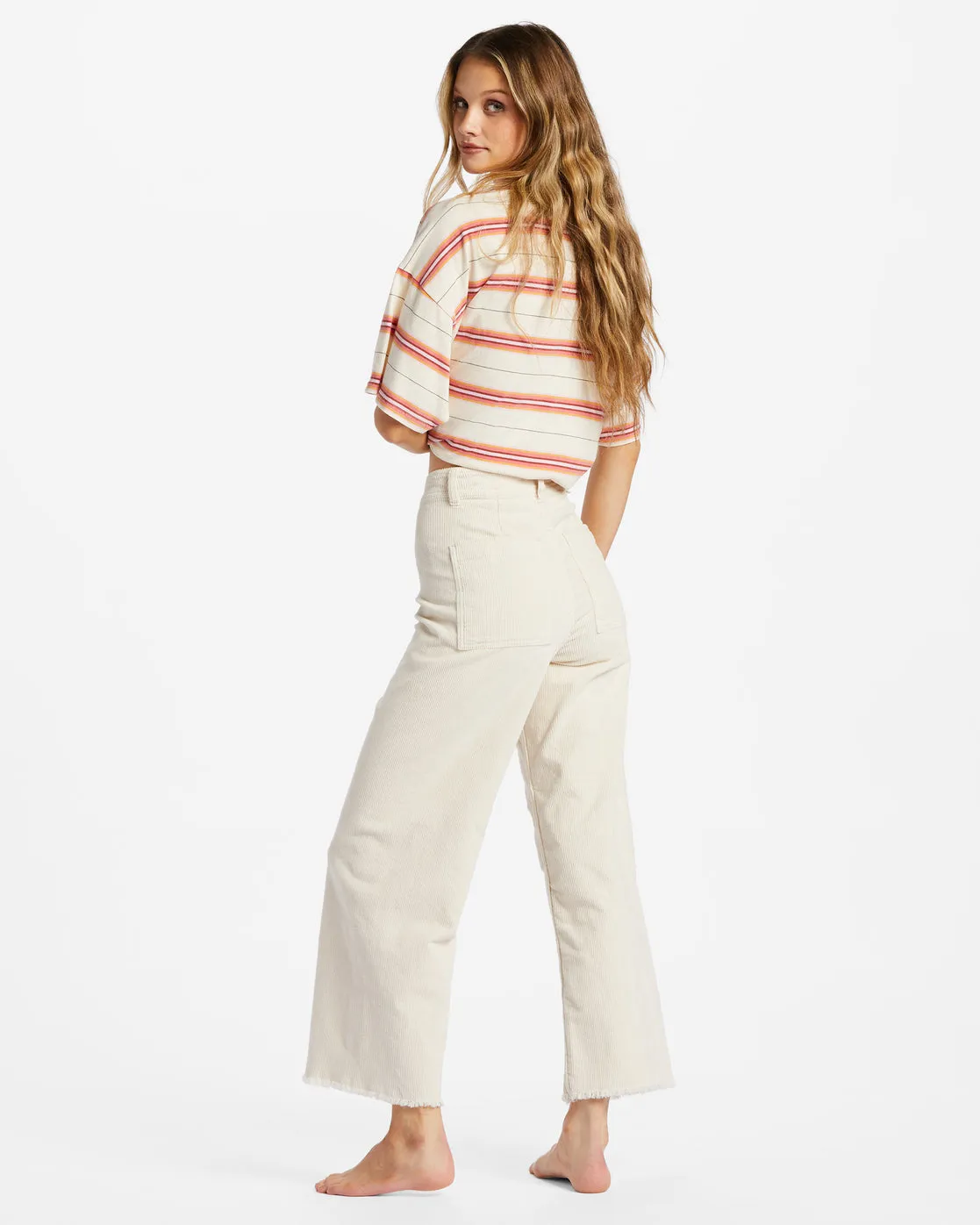 Free Fall Wide-Leg Corduroy Pants - Antique White