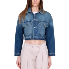 GIACCA JEANS CROPPED, BLU