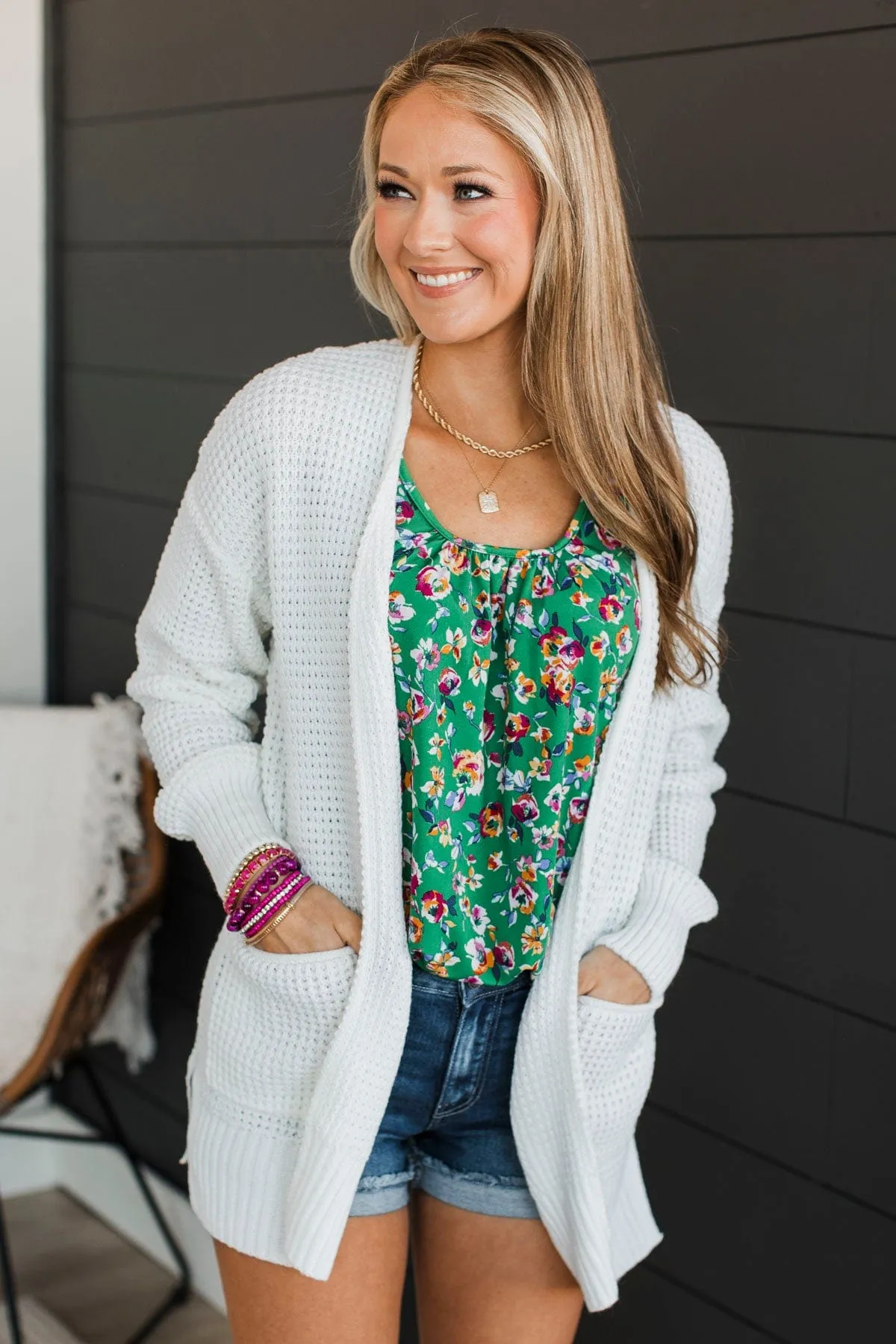 Gives Me Feelings Knit Cardigan- Ivory