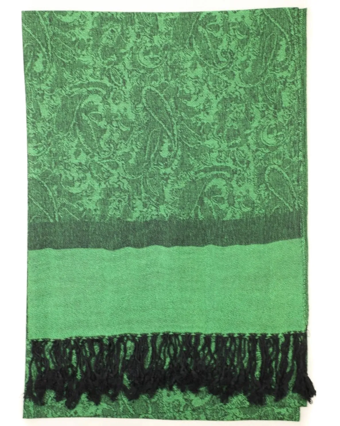 Green & Black Paisley Rave Pashmina