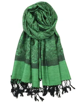 Green & Black Paisley Rave Pashmina