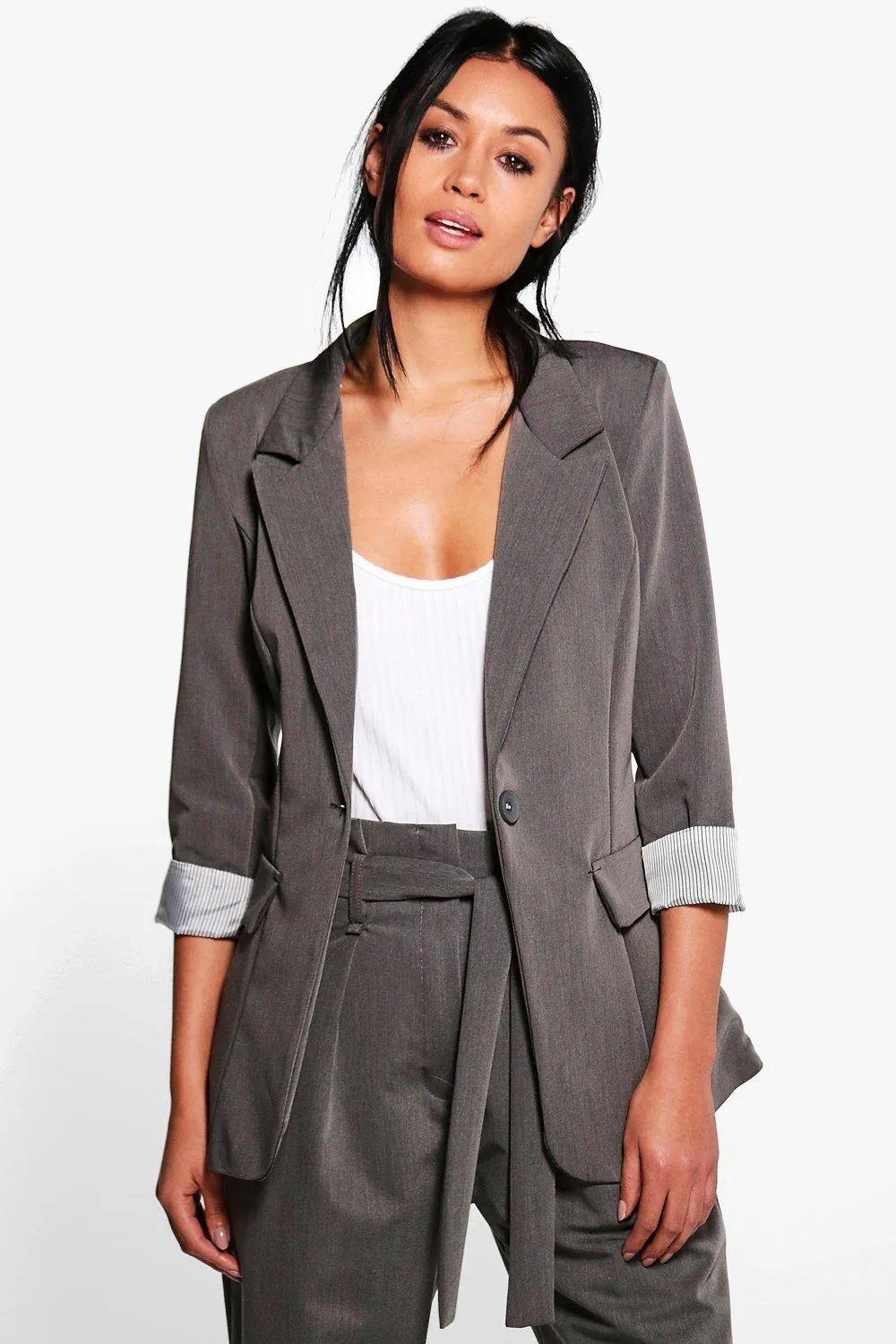 Harriet Turn Up Cuff Tailored Woven Blazer