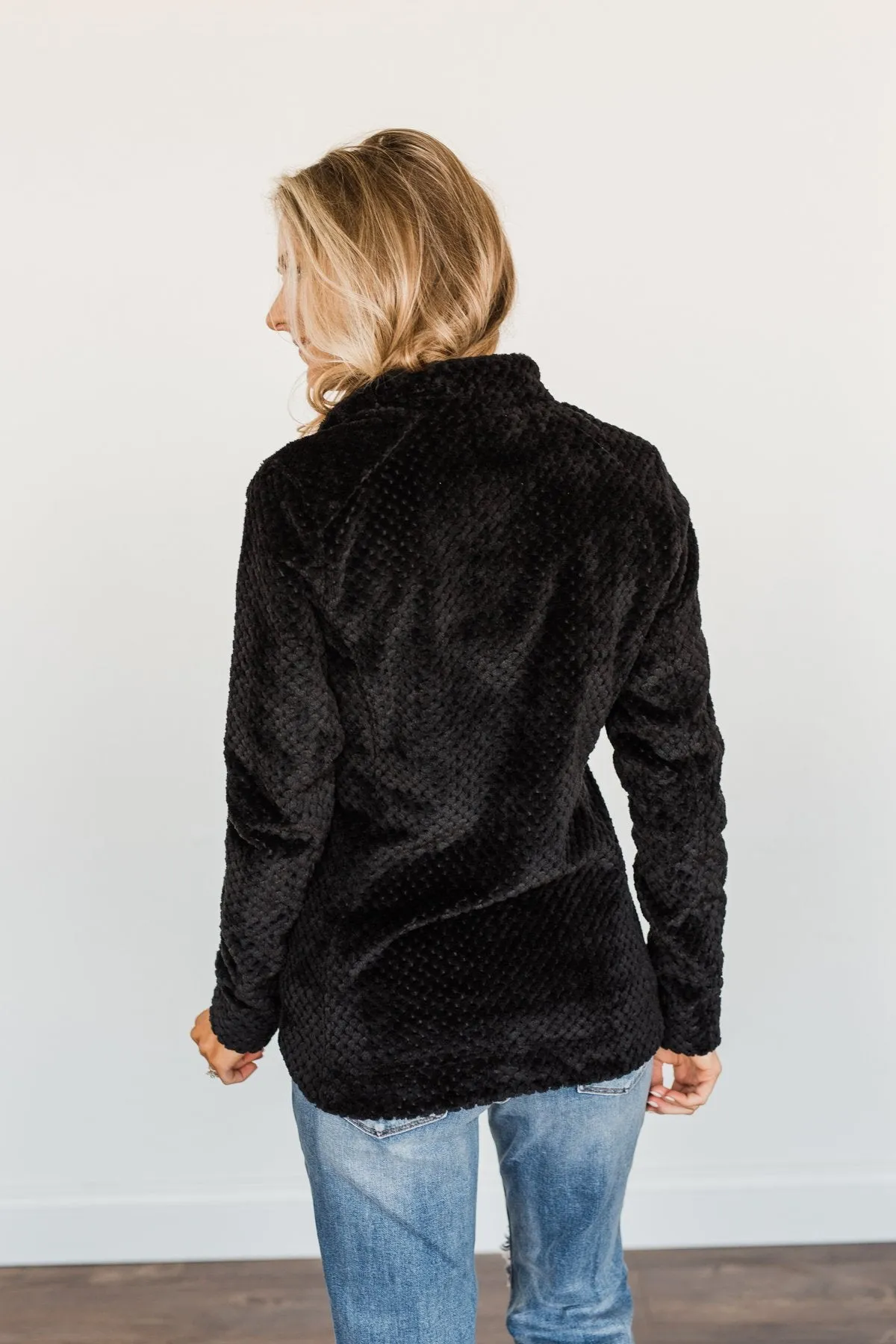 Heartfelt Wishes Zip Up Sherpa- Black