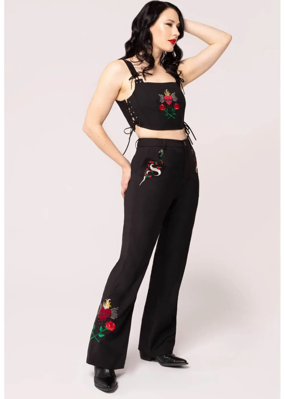 Hell Bunny Viva Maria Trousers Black