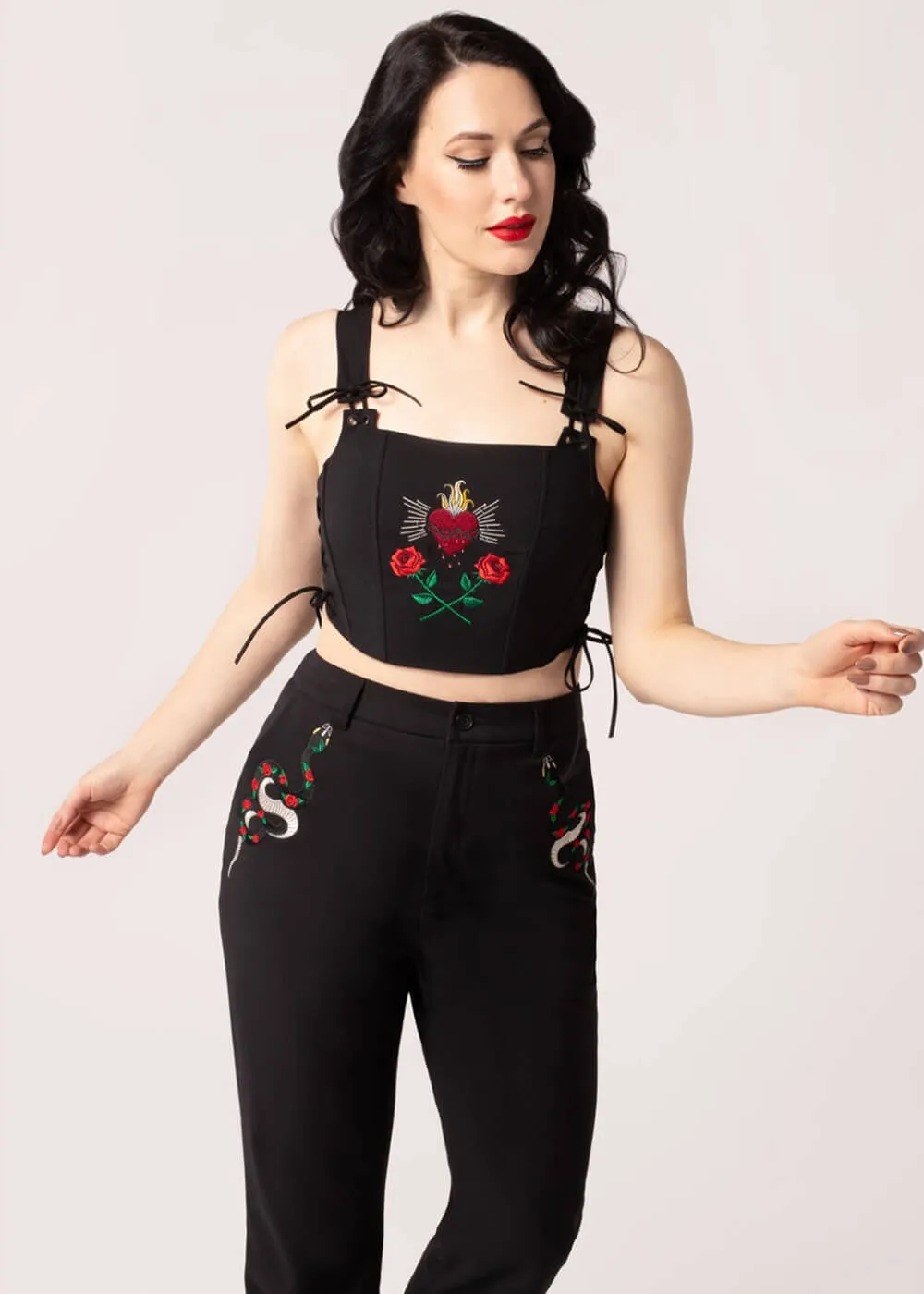 Hell Bunny Viva Maria Trousers Black