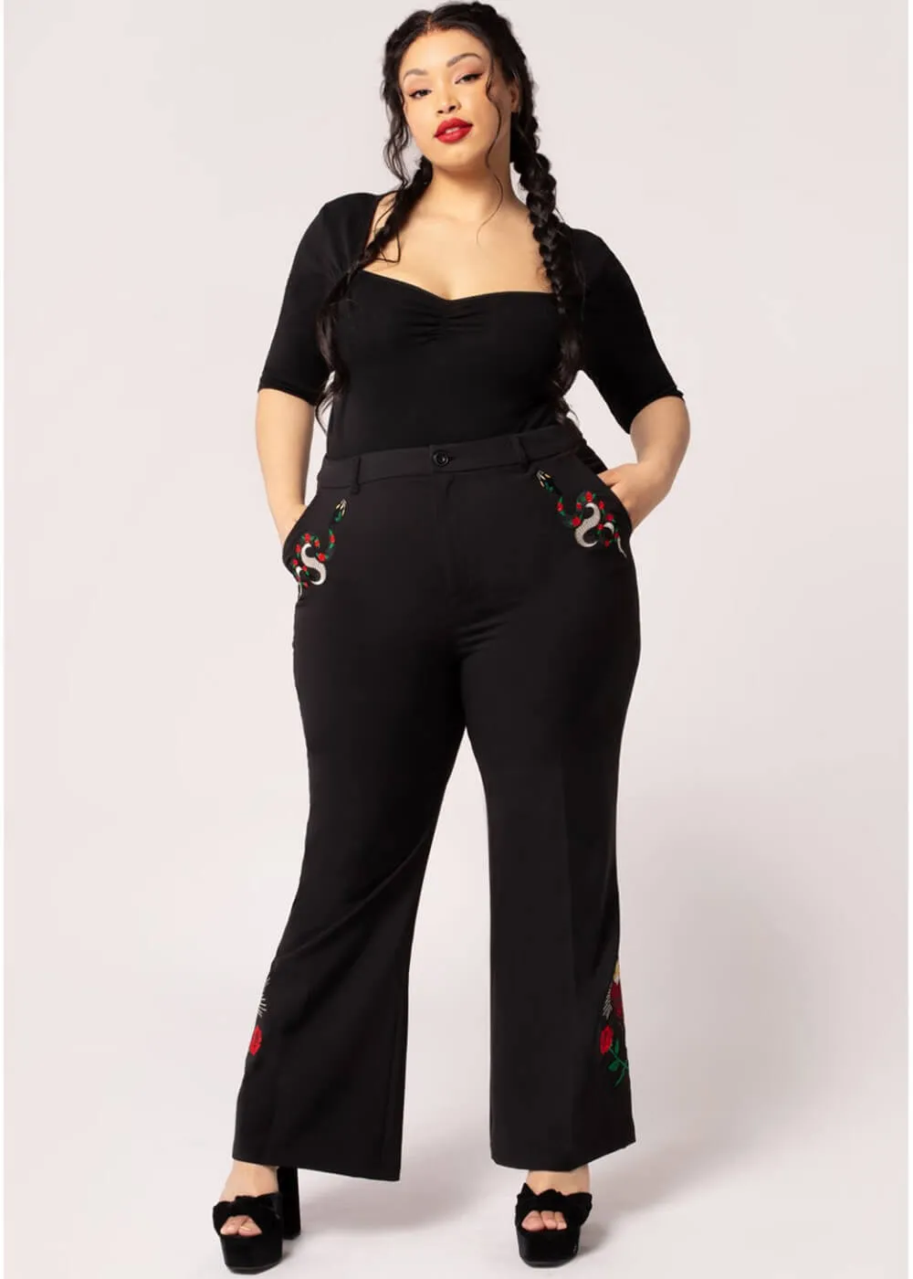 Hell Bunny Viva Maria Trousers Black