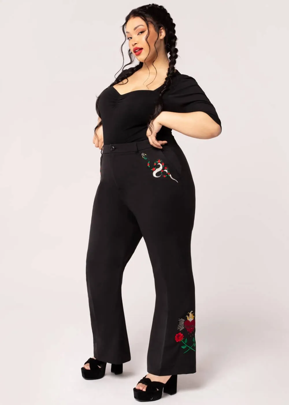 Hell Bunny Viva Maria Trousers Black