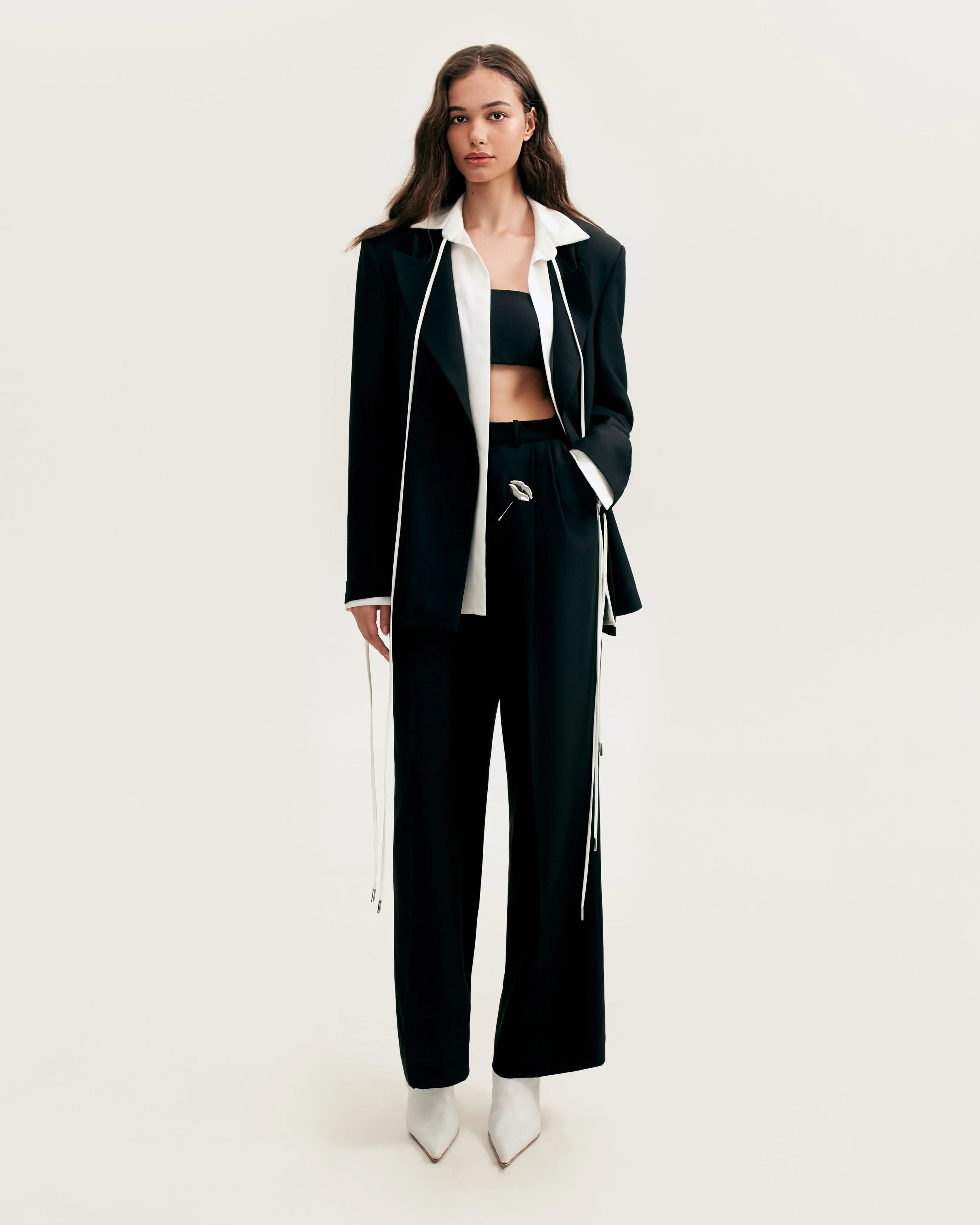 High-rise black suit pants, Xo Xo