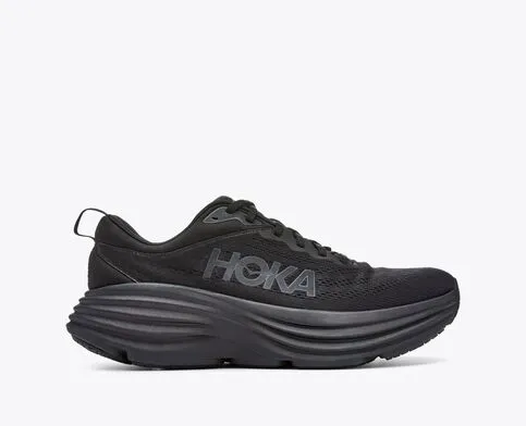 Hoka Mens Bondi 8 Athletic Shoes- Black/Black