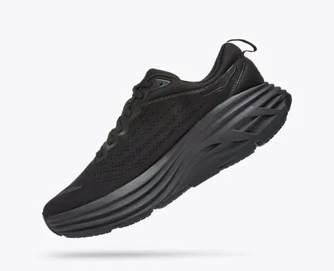 Hoka Mens Bondi 8 Athletic Shoes- Black/Black