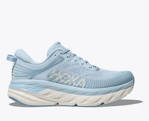 Hoka Women’s Bondi 7 Athletic Shoes-Ice Water/White