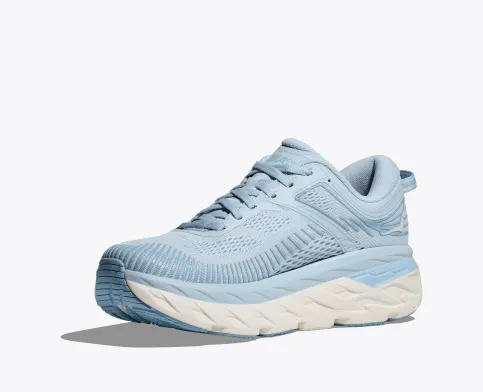 Hoka Women’s Bondi 7 Athletic Shoes-Ice Water/White