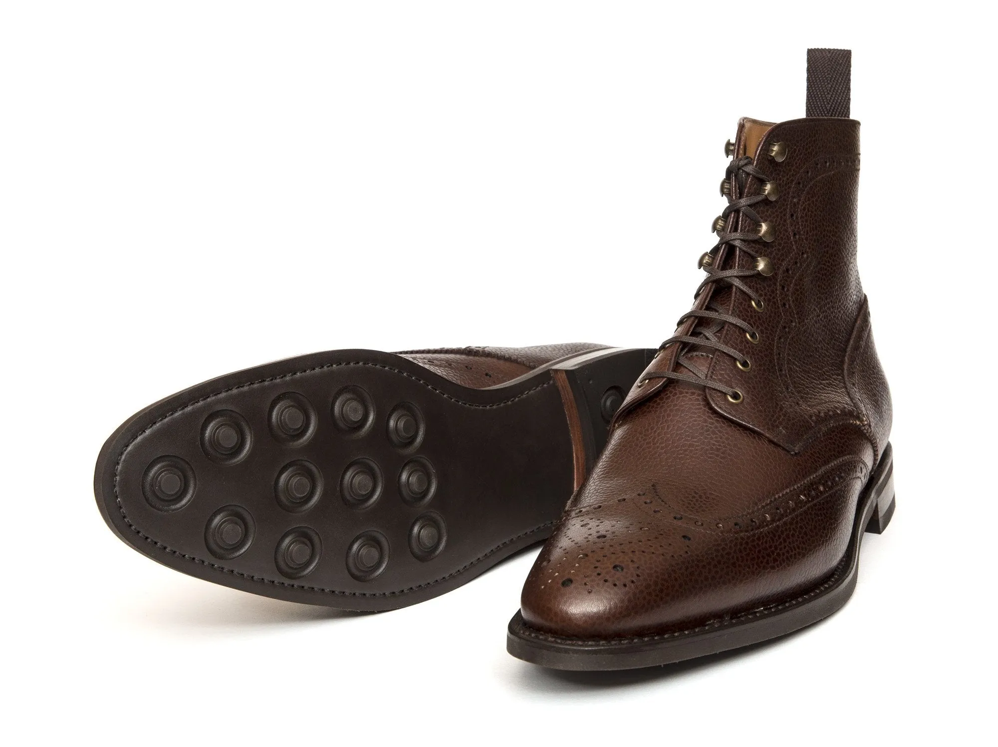 Holman - MTO - Dark Brown Scotch Grain - TMG Last - Country Rubber Sole