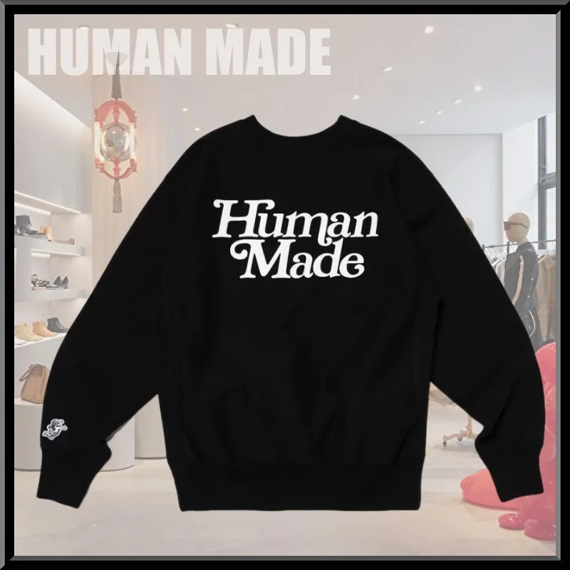 HUMAN MADE  |Crew Neck Heart Unisex Sweat Rib Street Style Bi-color