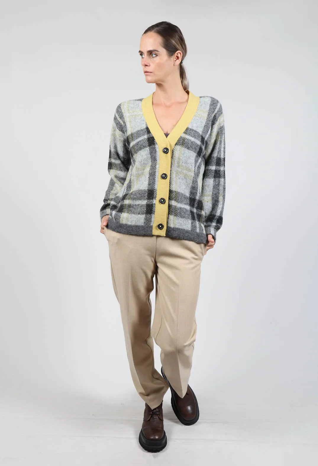 Ingrid Cardigan in Black and Yellow