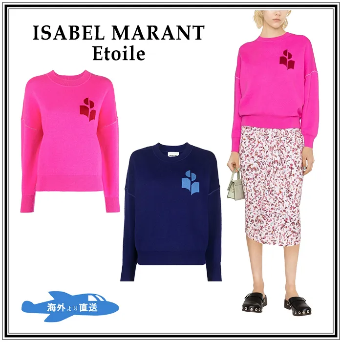 ISABEL MARANT ETOILE  |Crew Neck Casual Style Wool Long Sleeves Plain Cotton Long