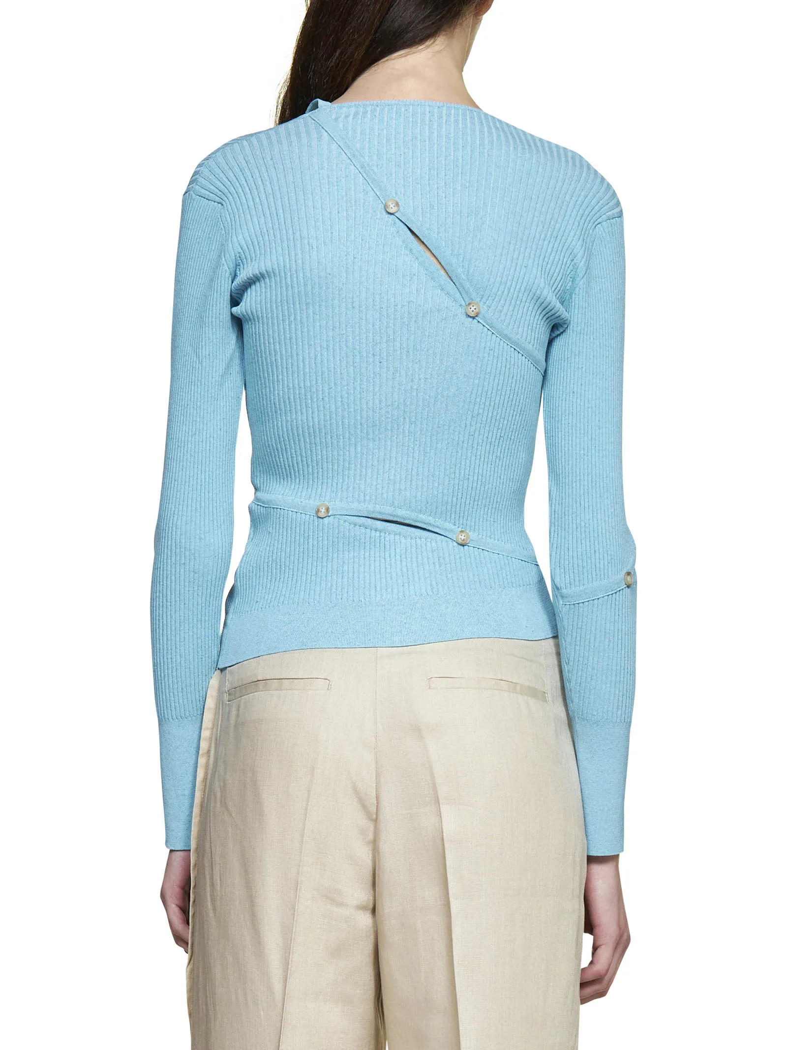 Jacquemus Cut Out Buttoned Embellished Cardigan