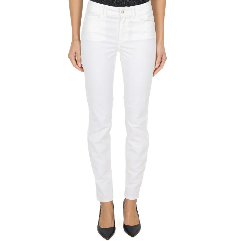 JEANS SKINNY IN VELLUTO LISCIO, BIANCO