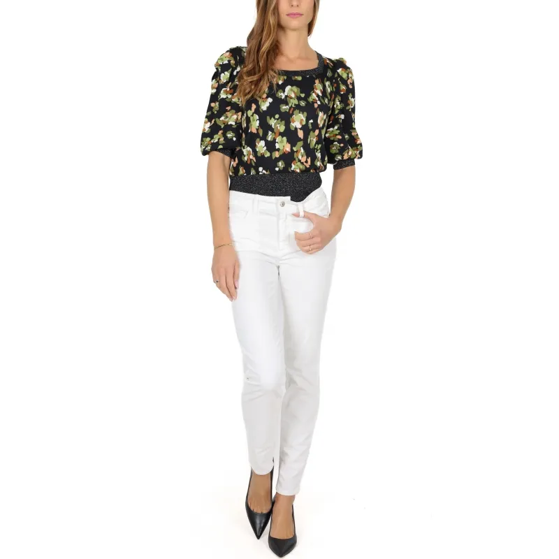 JEANS SKINNY IN VELLUTO LISCIO, BIANCO