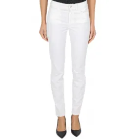 JEANS SKINNY IN VELLUTO LISCIO, BIANCO