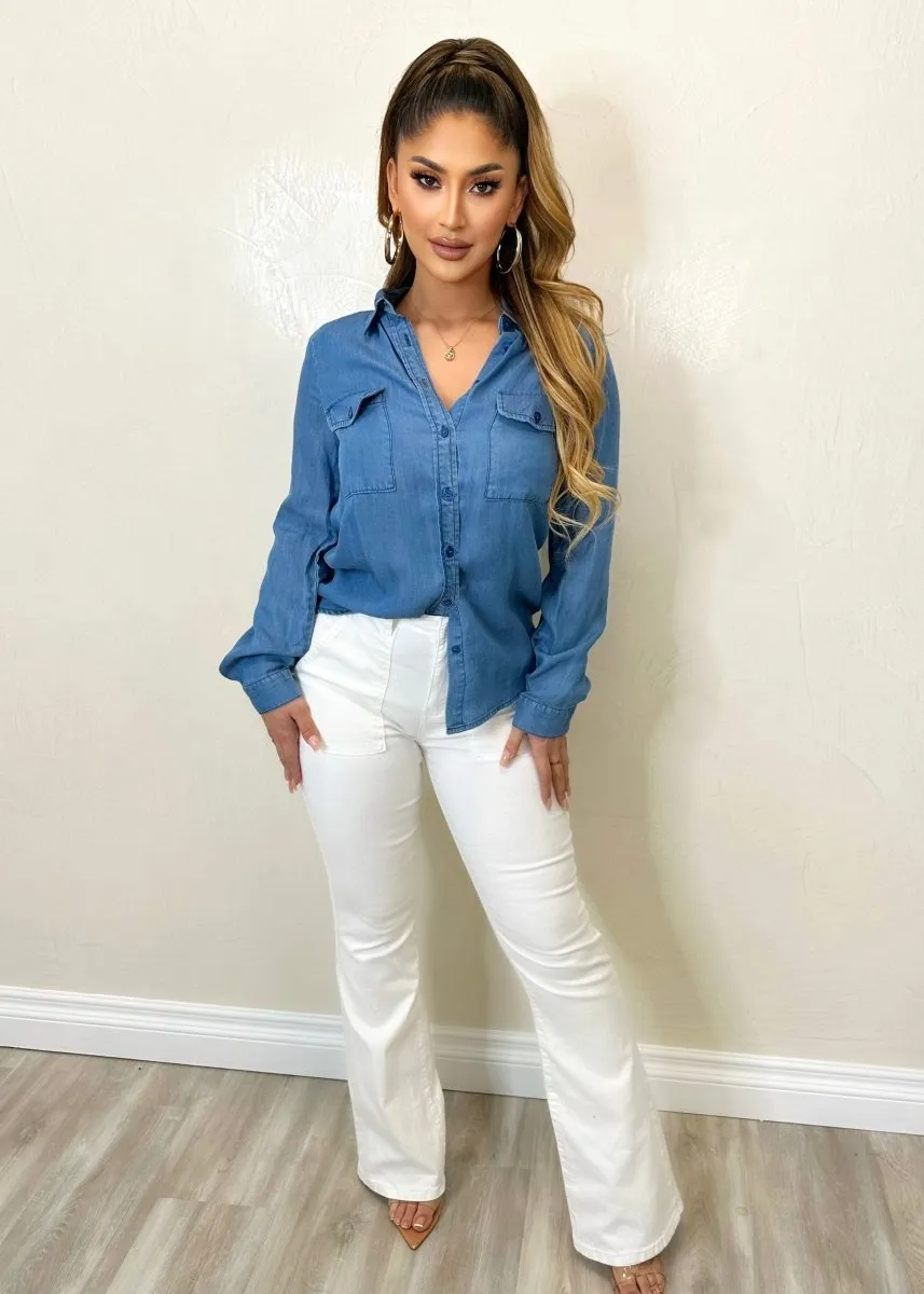 Jillian Denim Blouse