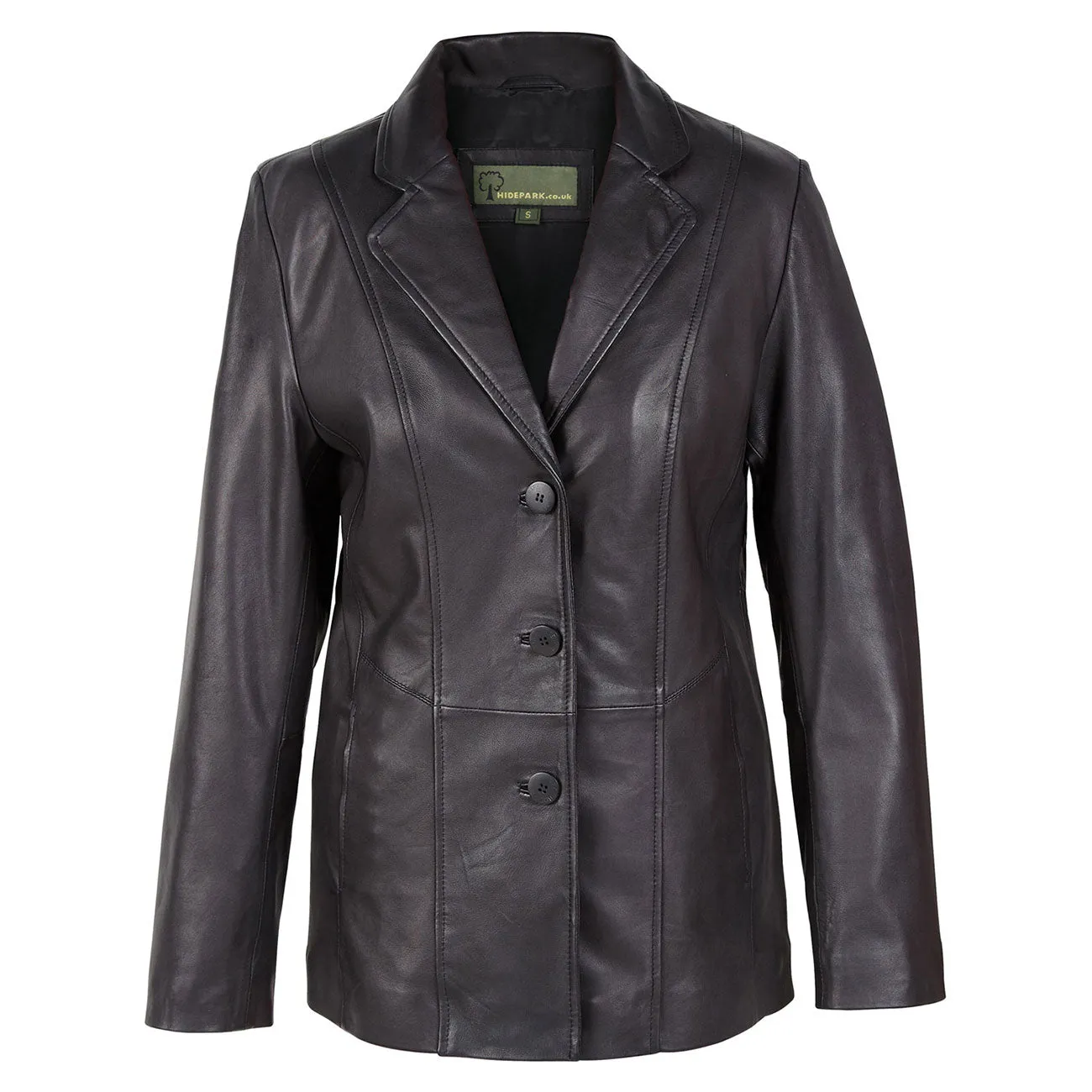 Jolie: Women's Black Leather Blazer