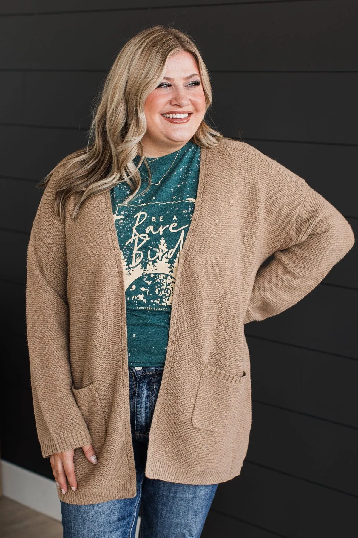 Keep Things Simple Knit Cardigan- Mocha