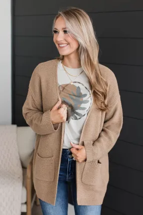 Keep Things Simple Knit Cardigan- Mocha