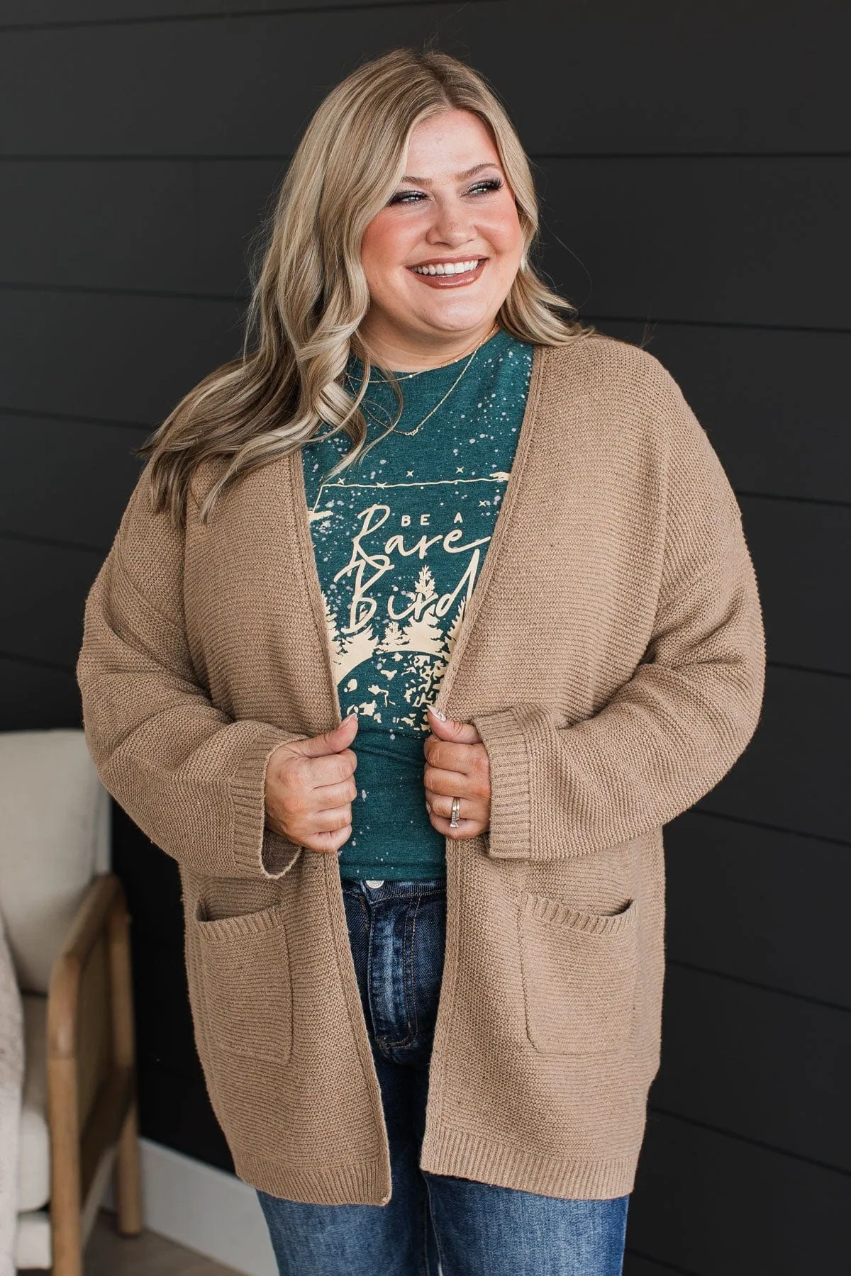 Keep Things Simple Knit Cardigan- Mocha