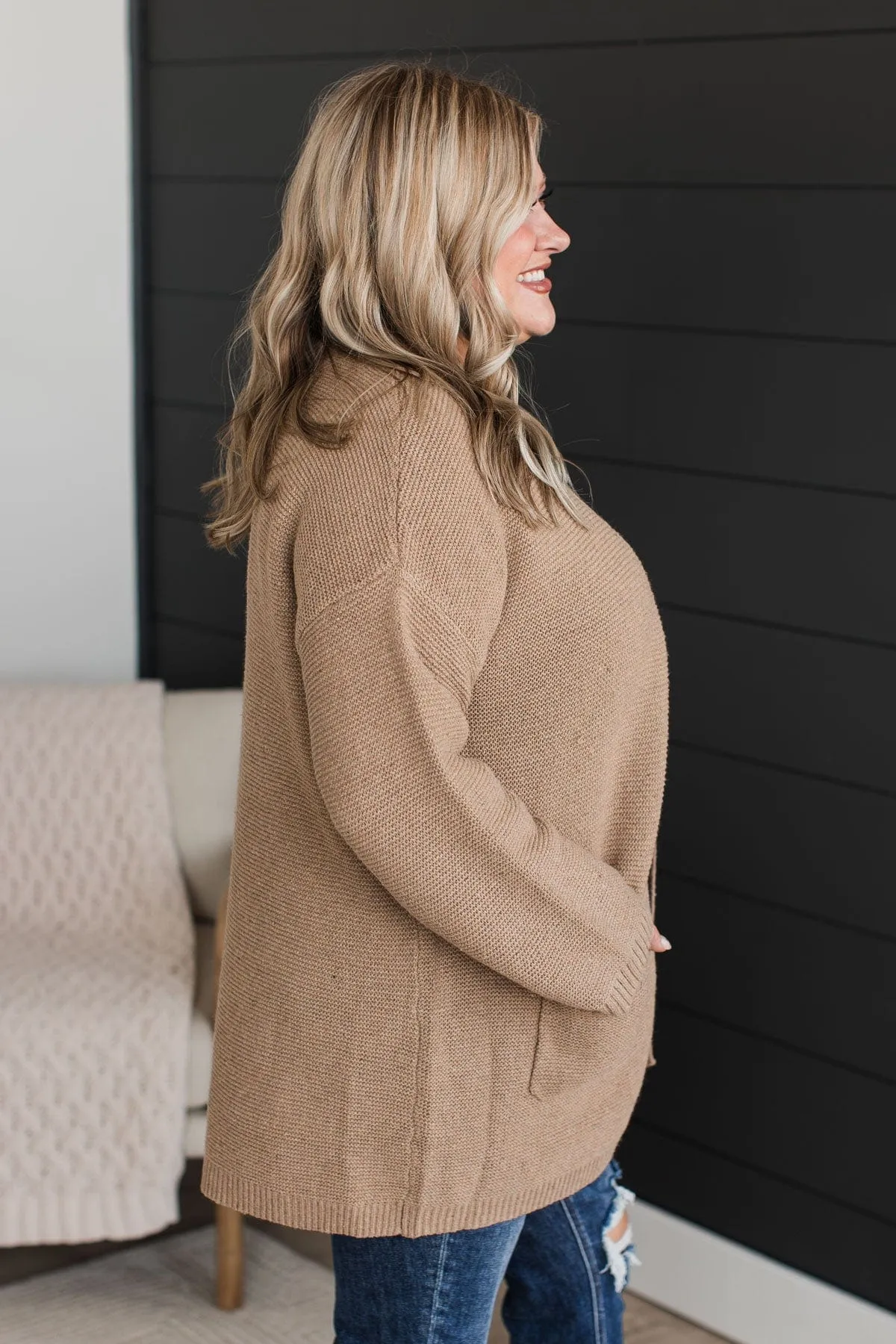 Keep Things Simple Knit Cardigan- Mocha